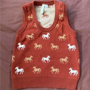 Janie and Jack Horse Pattern Knit Vest